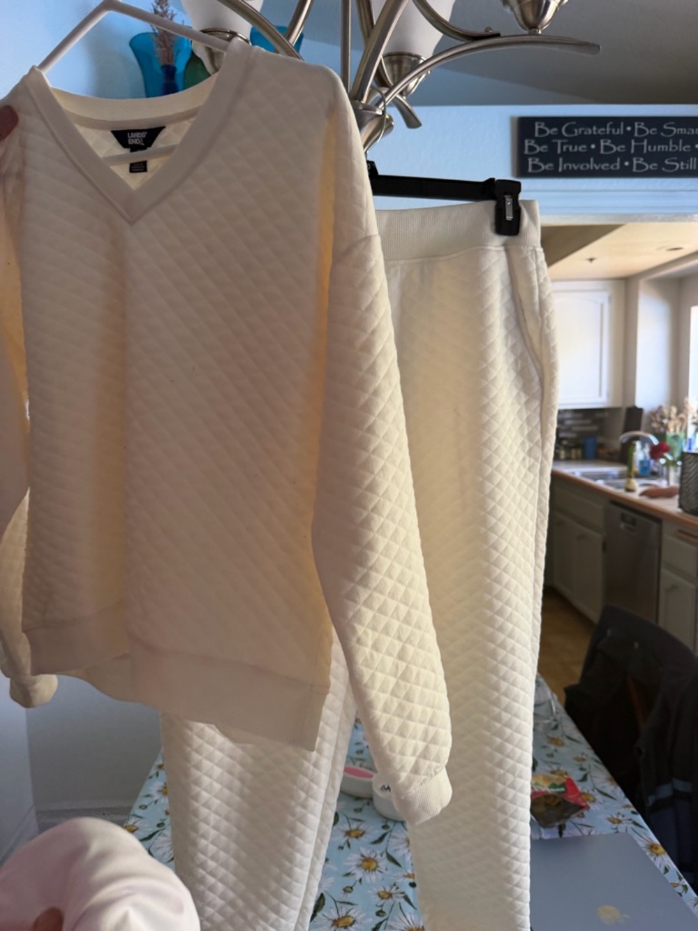 Lands' End Cream Quilted Pullover Set - Picture 3 of 7